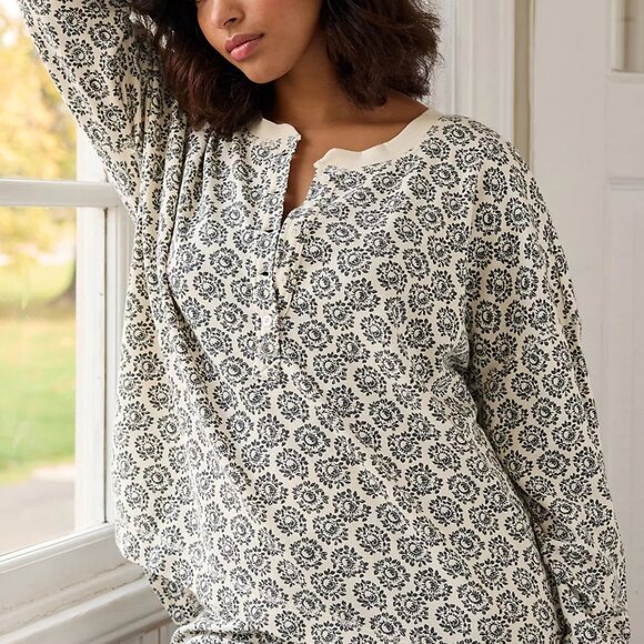 HTF By Anthropologie Waffle-Knit Pajama Shirt